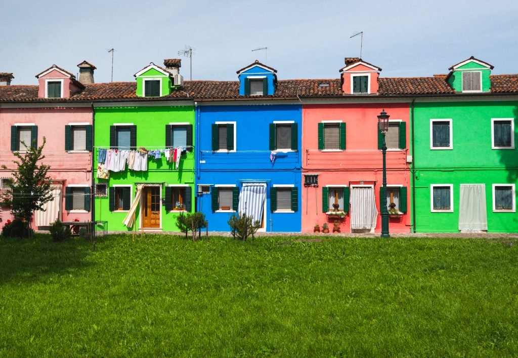 The colourful Houses of Burano Venice Italy