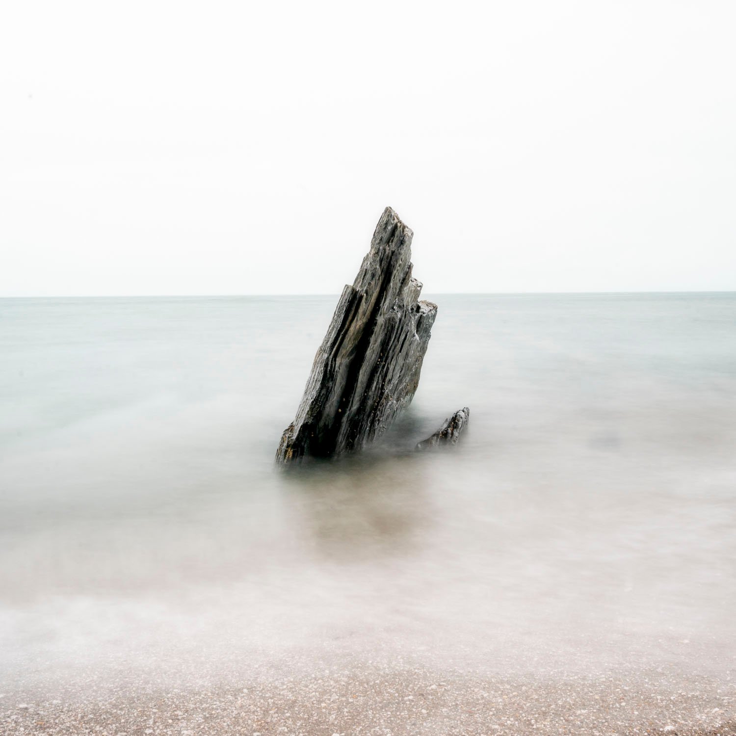 This solitary rock at Ayrmer Cove Devon. 15sec exposure