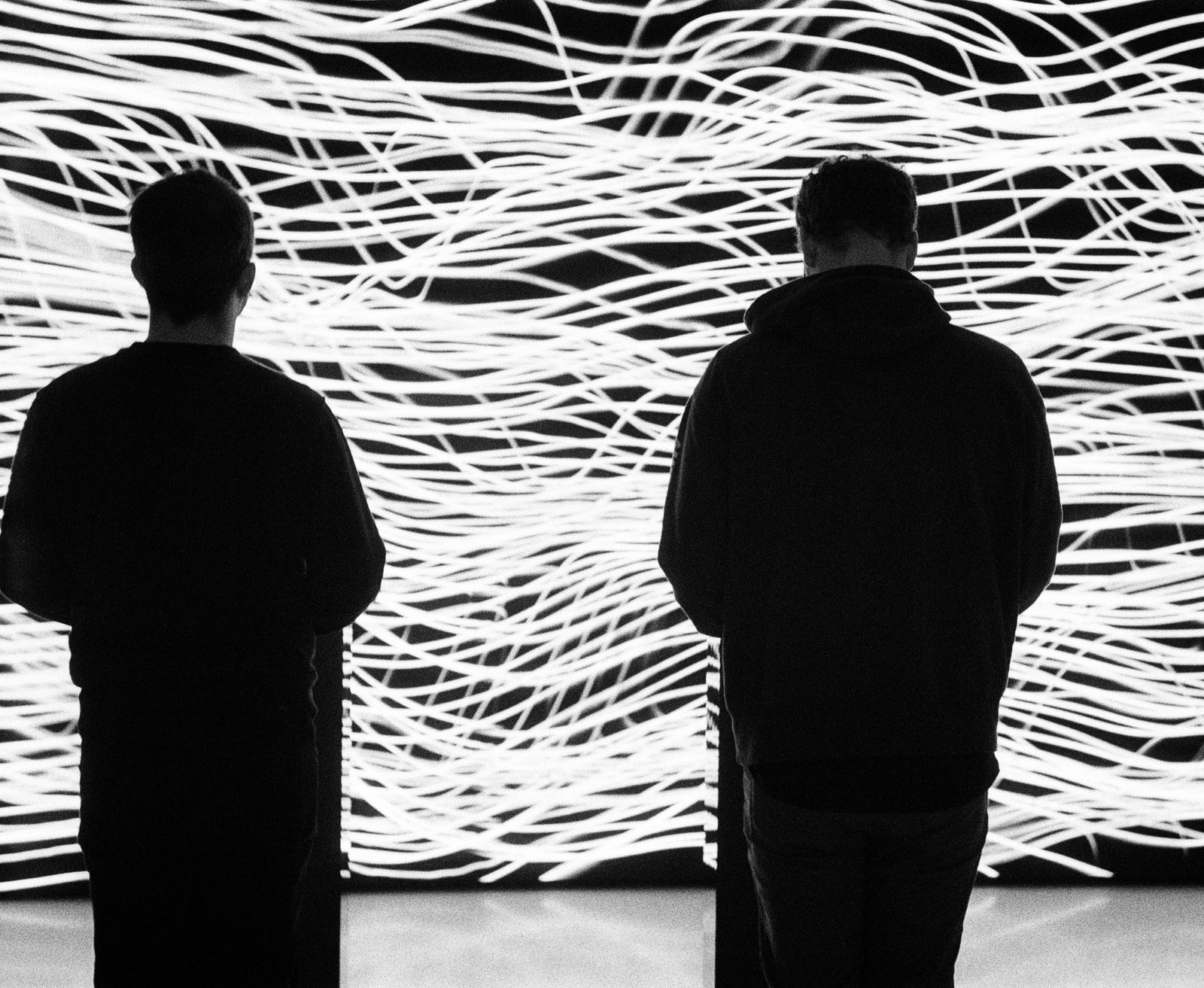 Valencia Web-15 Viewing an art installation at the Moco gallery in Black and white